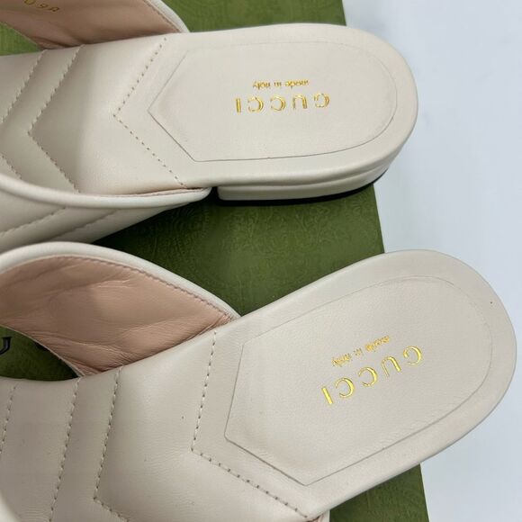 Women's Gucci GG Marmont quilted leather sandals size 39.5 made in Italy - Picture 9 of 10